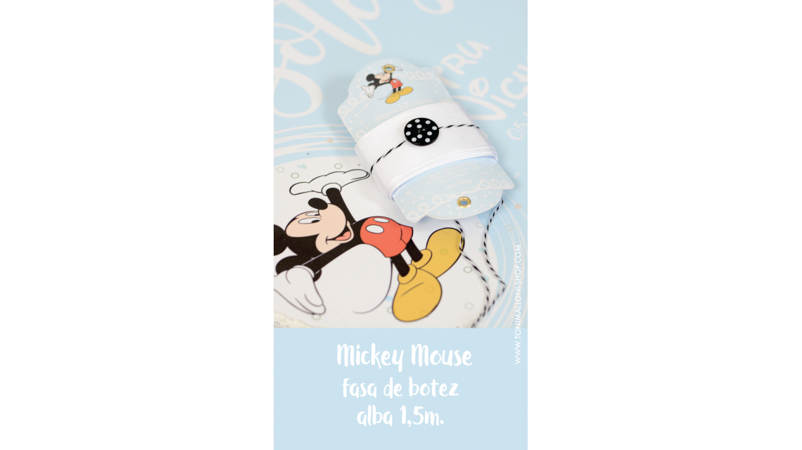 Trusou botez cu Mickey Mouse broderie customizata Mickey Baby Blue 4